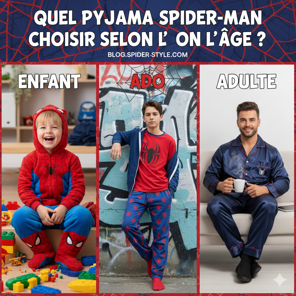 Quel pyjama Spider-Man choisir selon l’âge ? (enfant, ado, adulte)