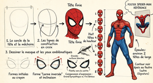 Spider-Man einfach zeichnen, Schritt für Schritt