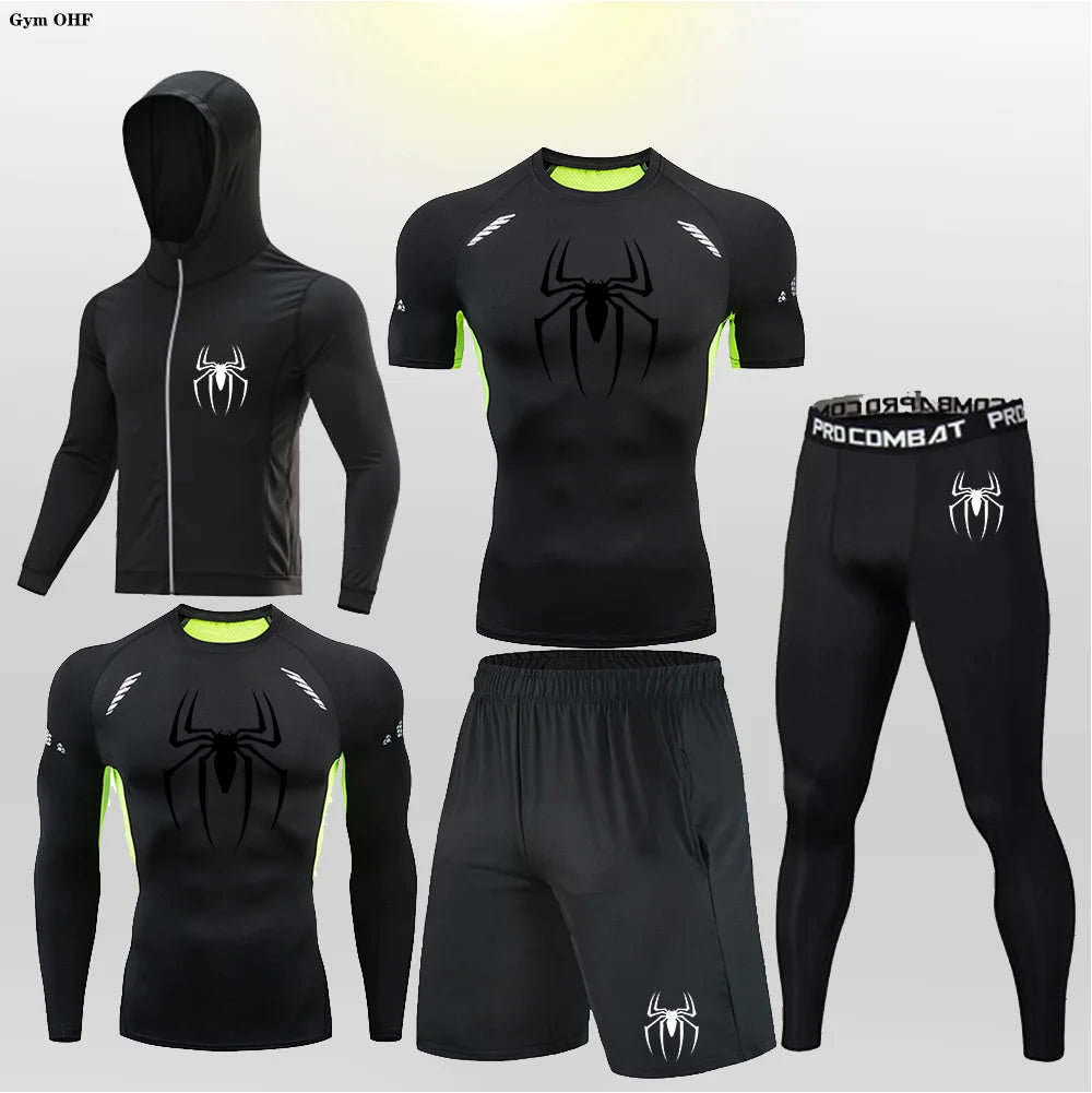 Pack Complet de Compression Spider-Man (Gilet-T-shirt-legging-short)