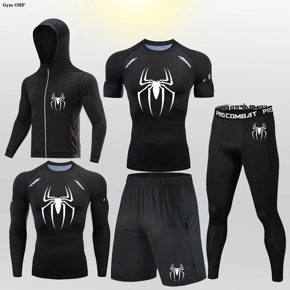 Pack Complet de Compression Spider-Man (Gilet-T-shirt-legging-short)