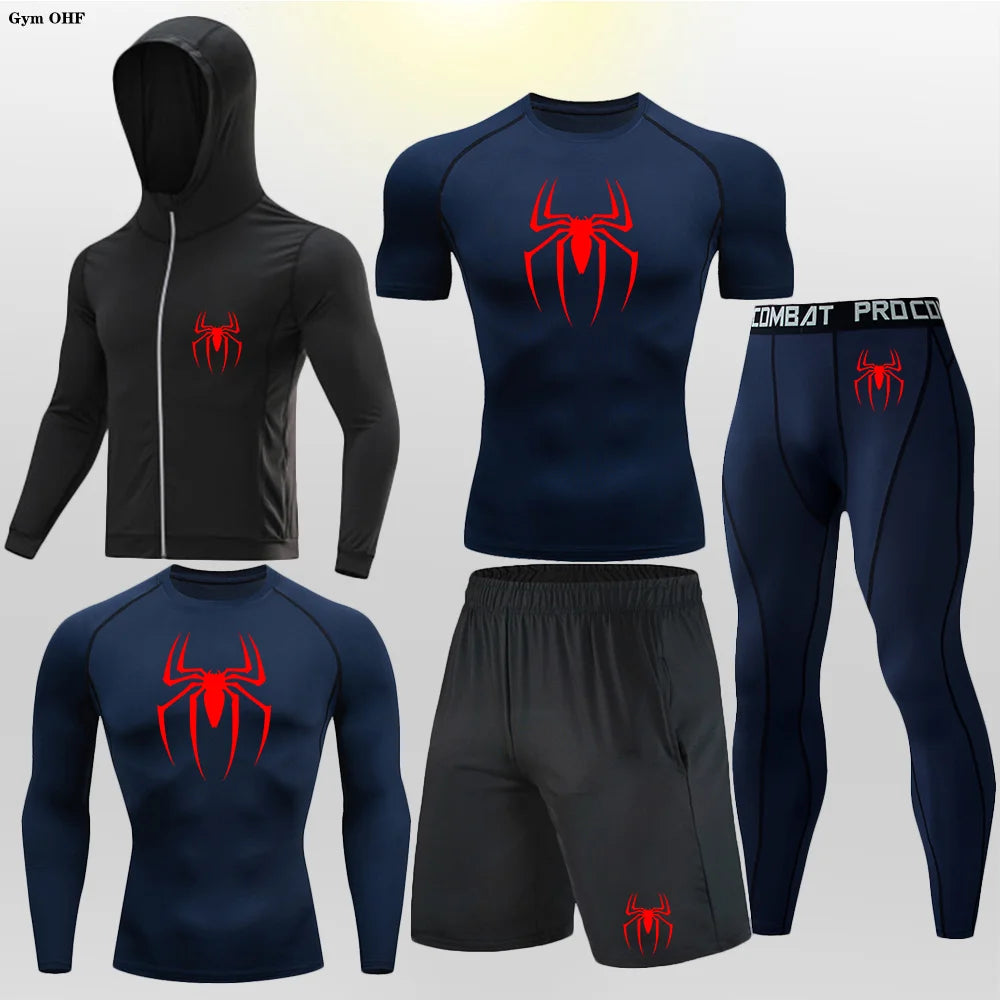 Pack Complet de Sport Spider-Man (Short / T-Shirt / T-shirt Manche Longue / Gilet / Legging)