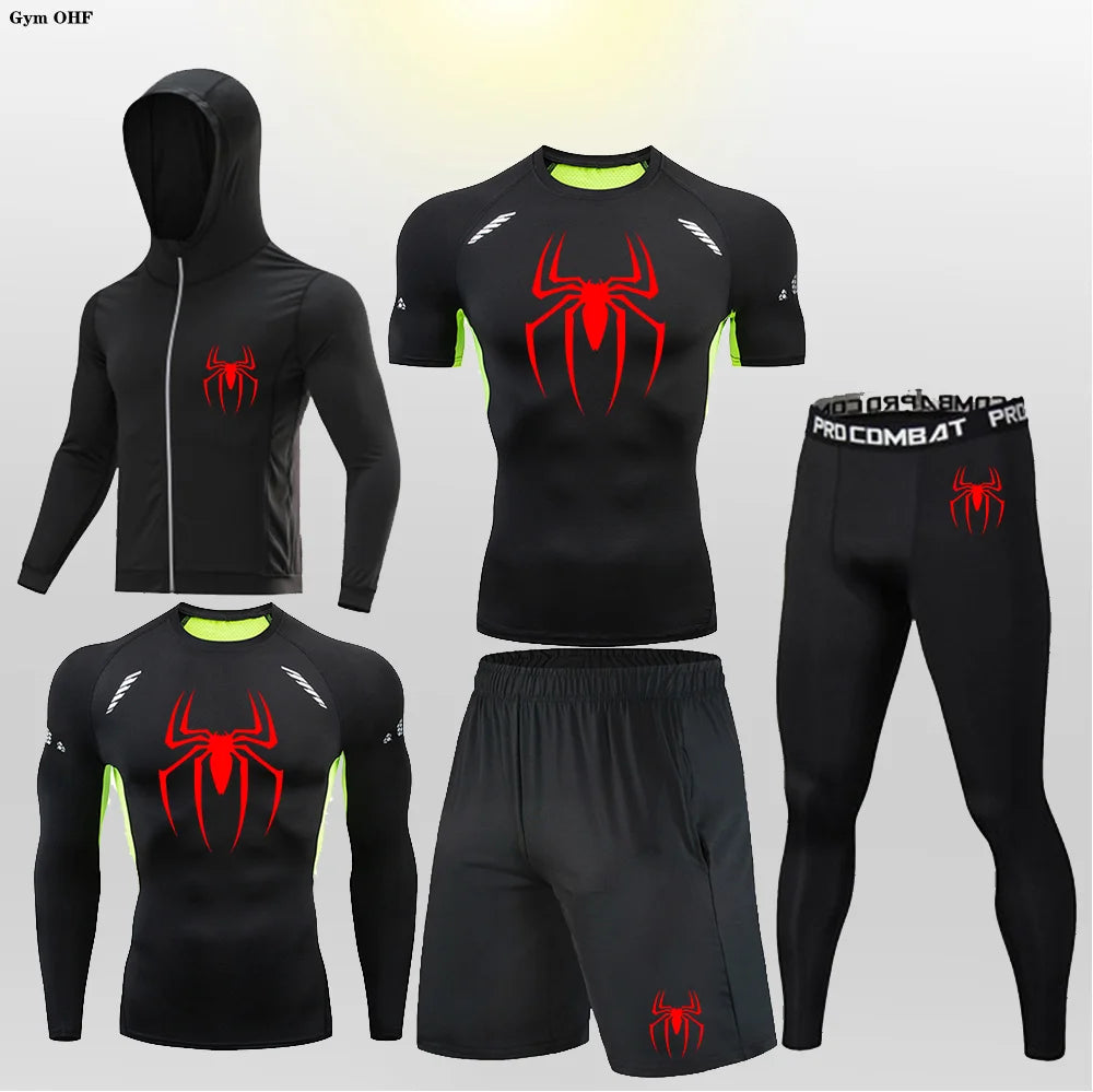 Pack Complet de Compression Spider-Man (Gilet-T-shirt-legging-short)