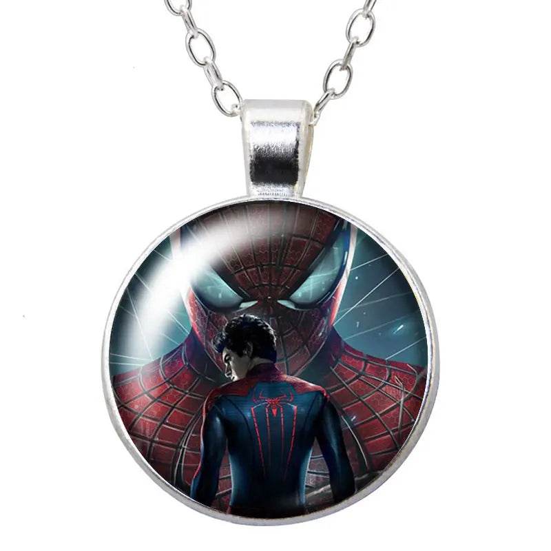 Collier Pendentif Rond Spider-Man