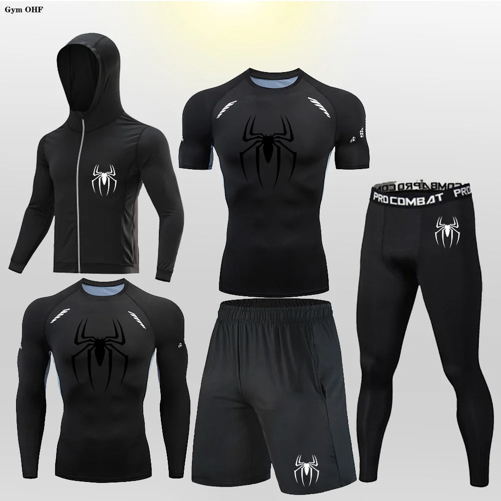 Pack Complet de Compression Spider-Man (Gilet-T-shirt-legging-short)