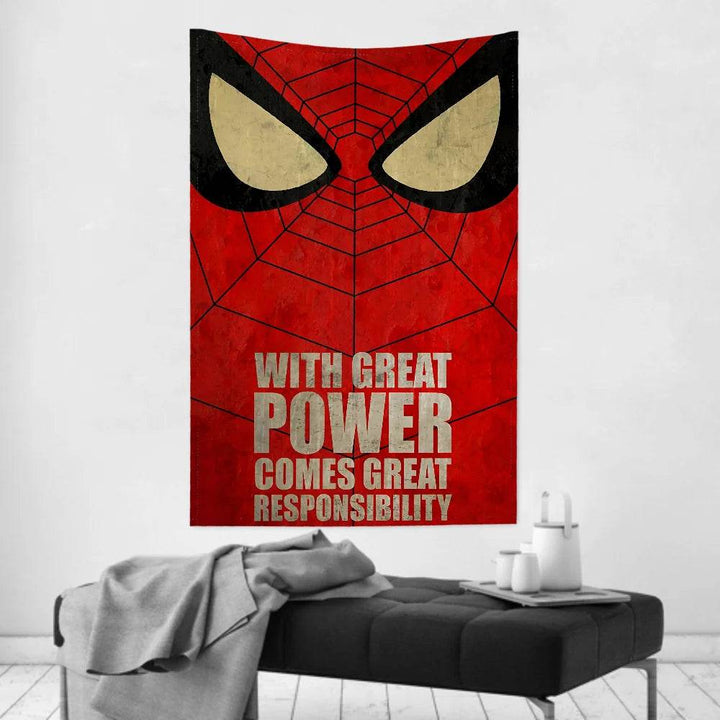 Tapisserie Spider-Man Un Grand Pouvoir Implique de Grande Responsabilités