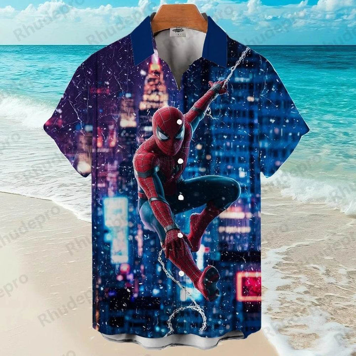 Chemise Spider-Man entre les Building
